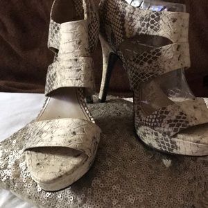 Snake print dress heels